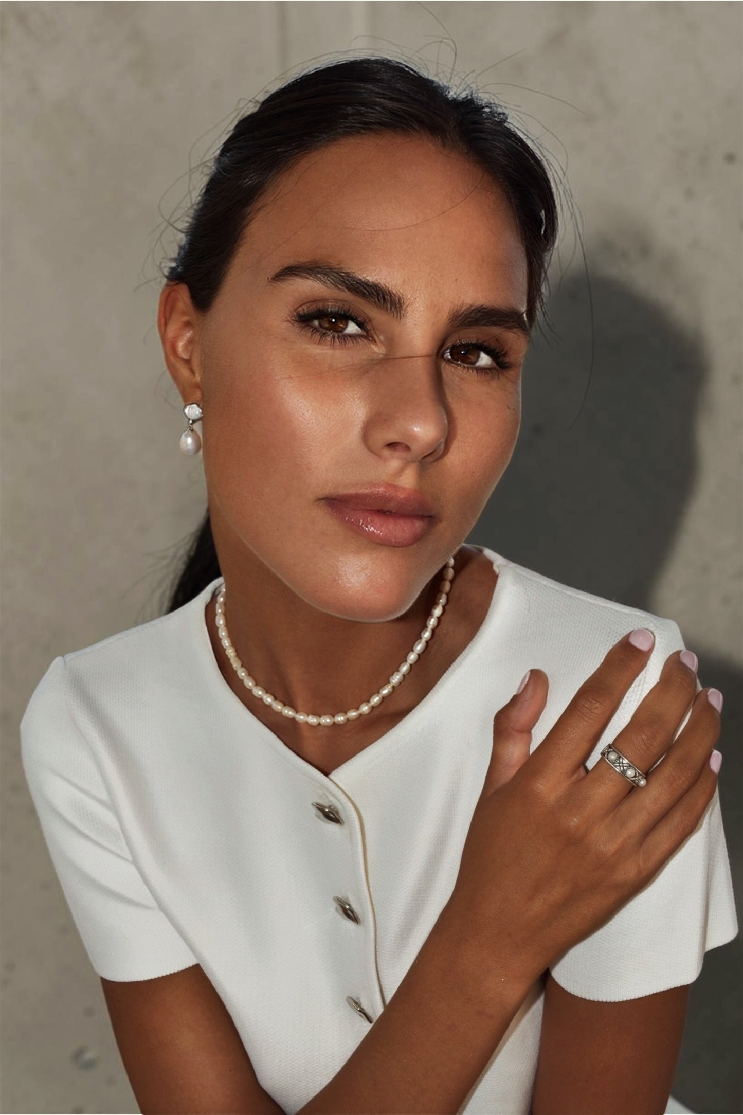 FLOWER WATER PEARLS RING