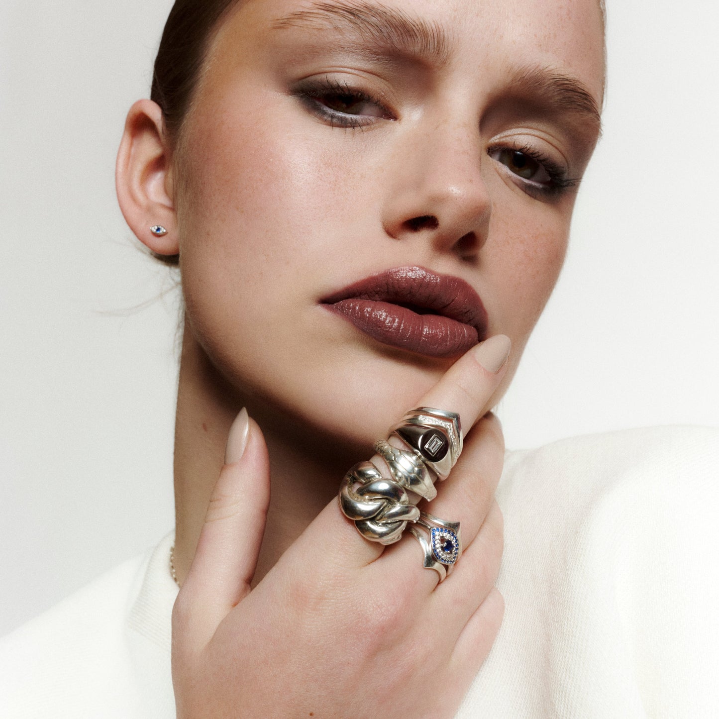 Double Chevron Pave Ring