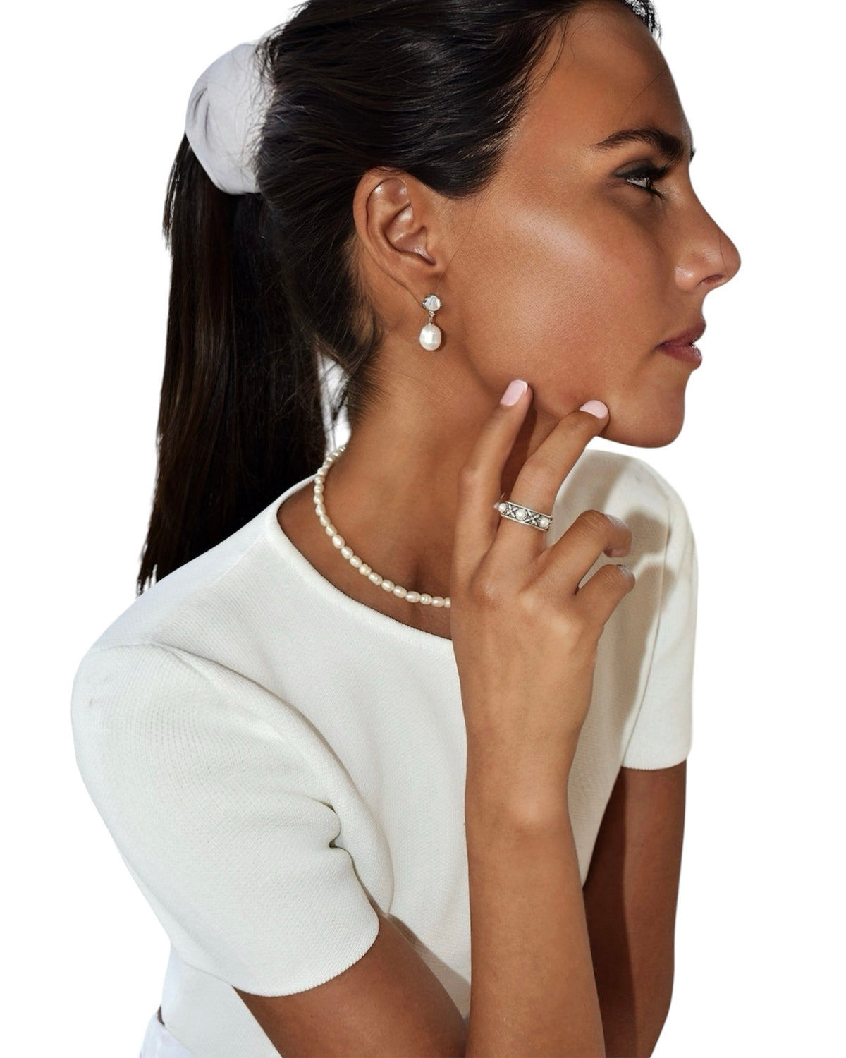 FLOWER WATER PEARLS RING