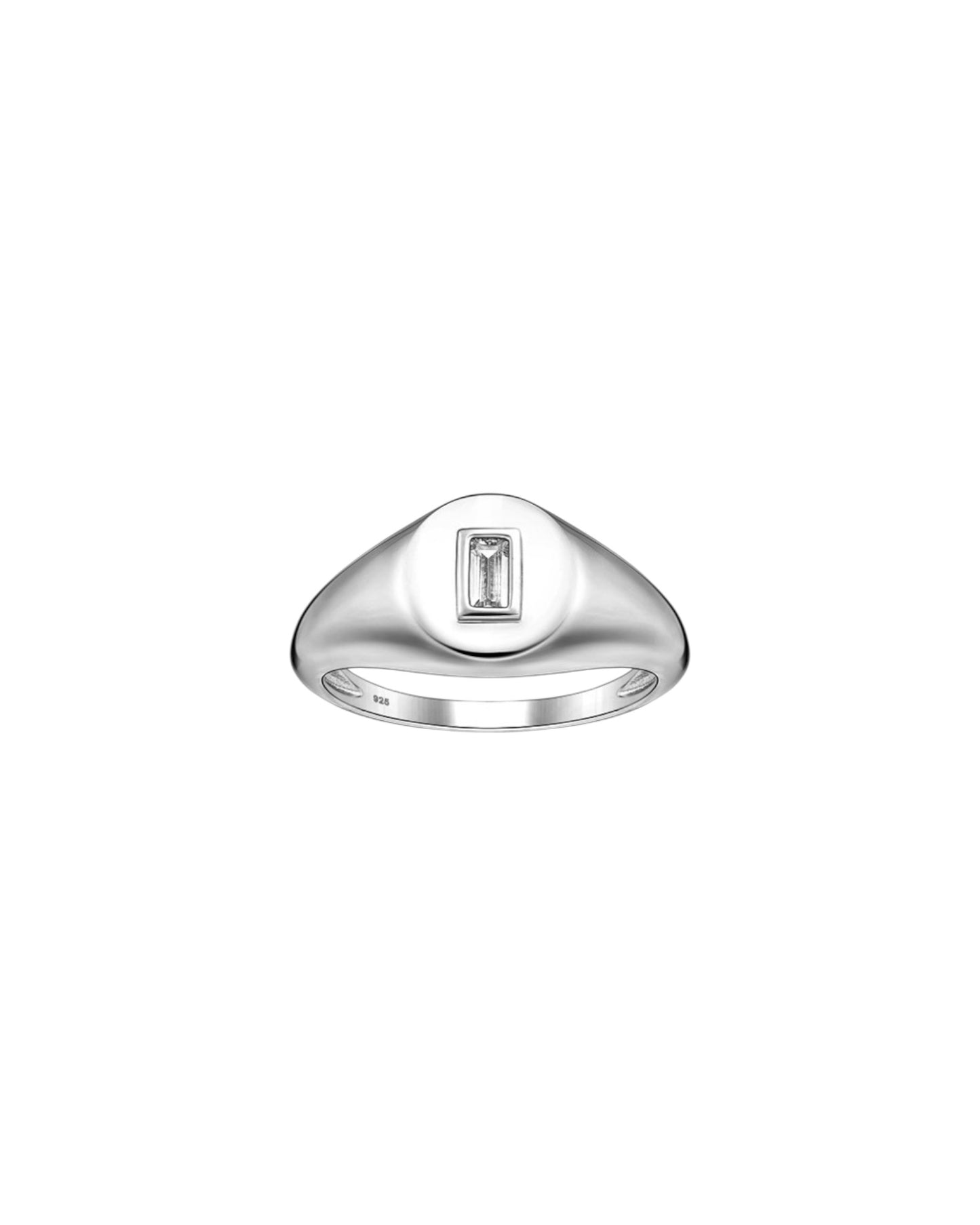 Signet ring with diamond center