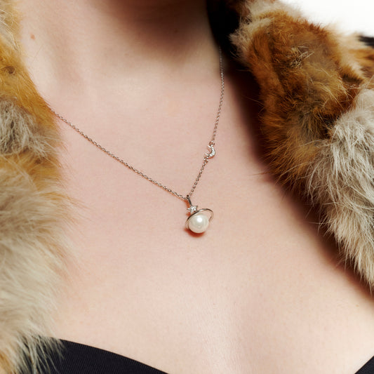 Saturn Moonstar Pearl Necklace