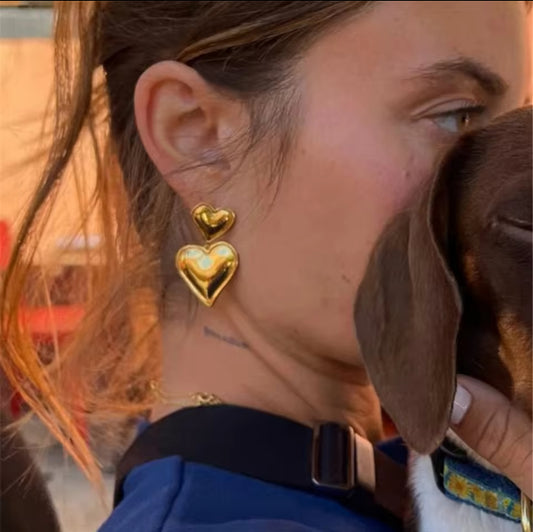 Double Heart Earrings