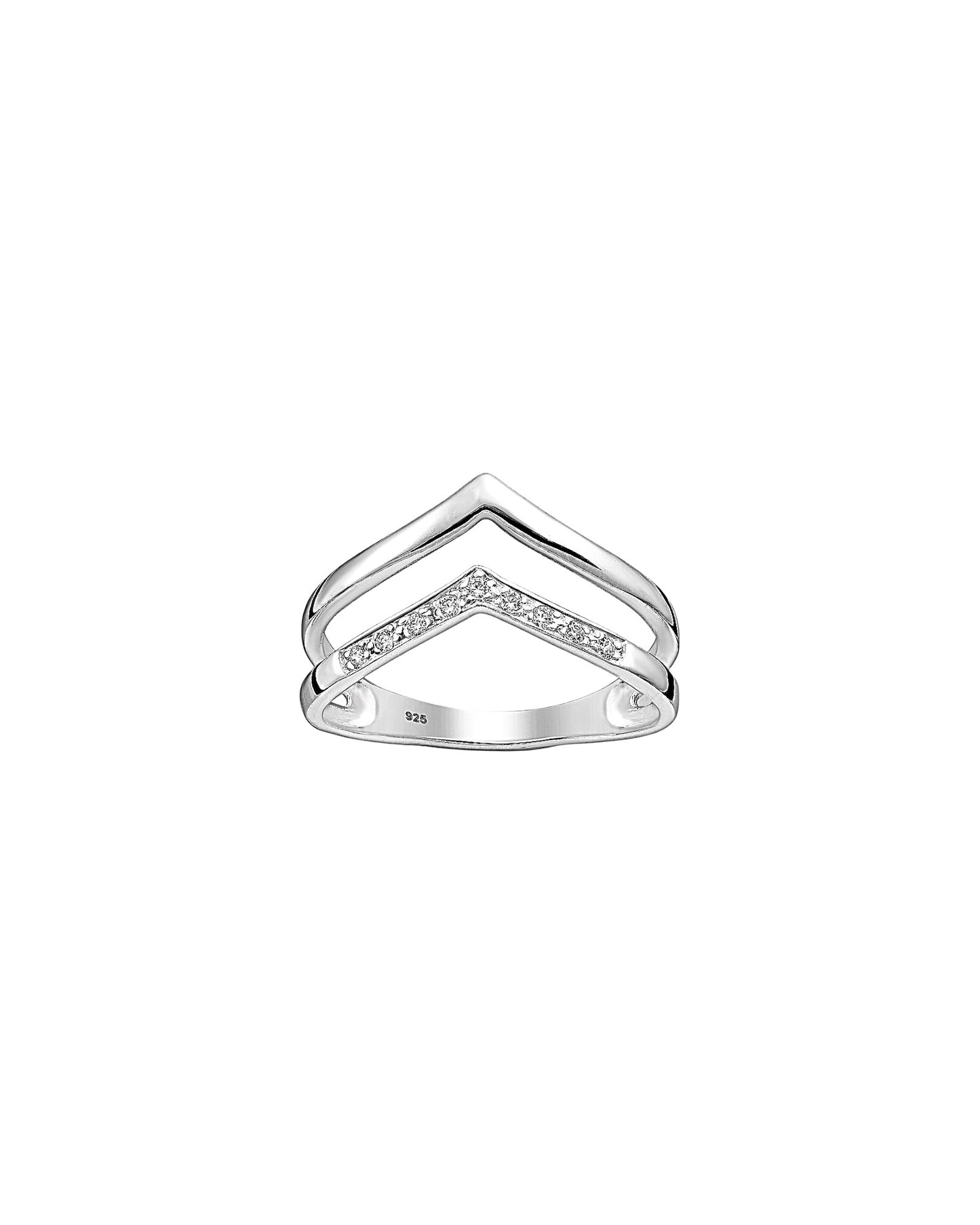DOUBLE CHEVRON PAVE RING
